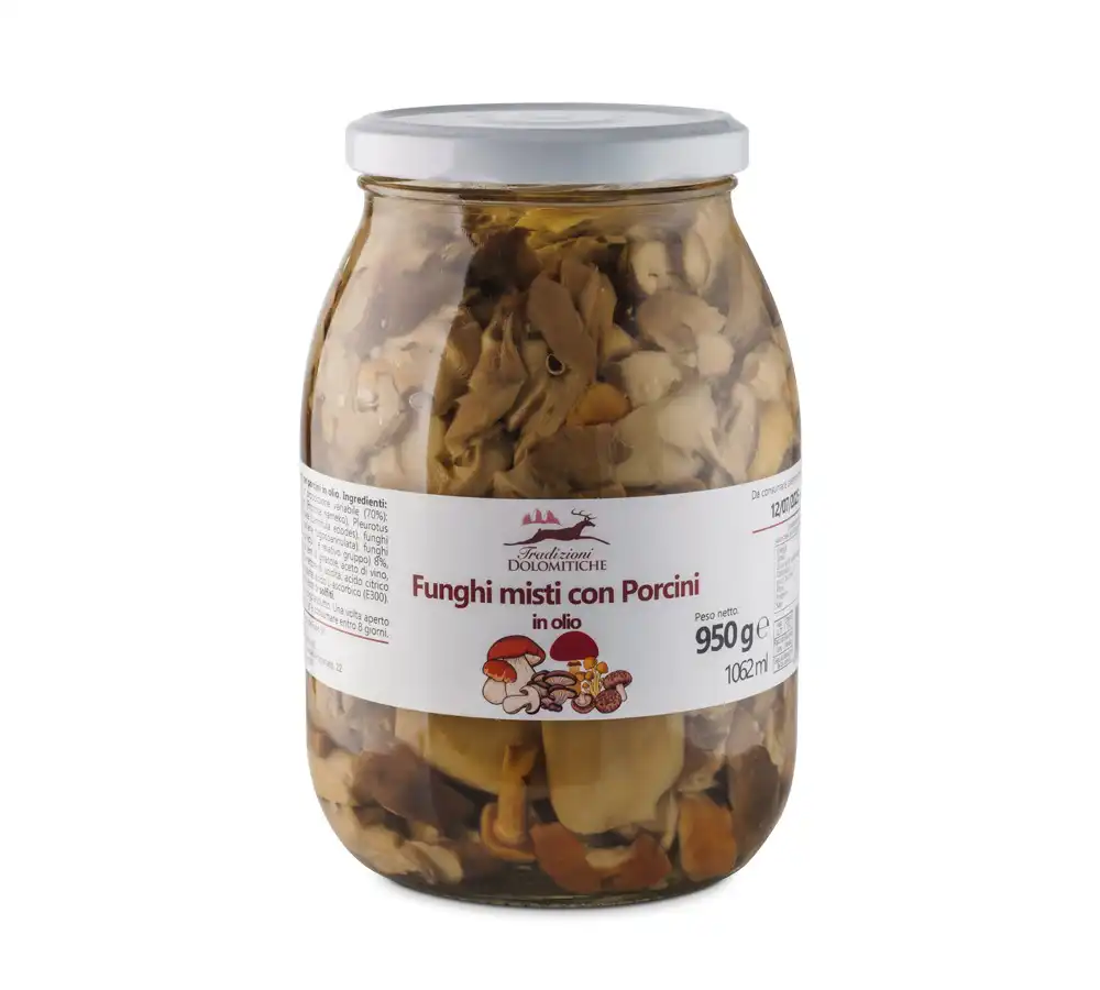 vaso-da-950g-funghi-misti-con-porcini-in-olio-Tradizioni-Dolomitiche