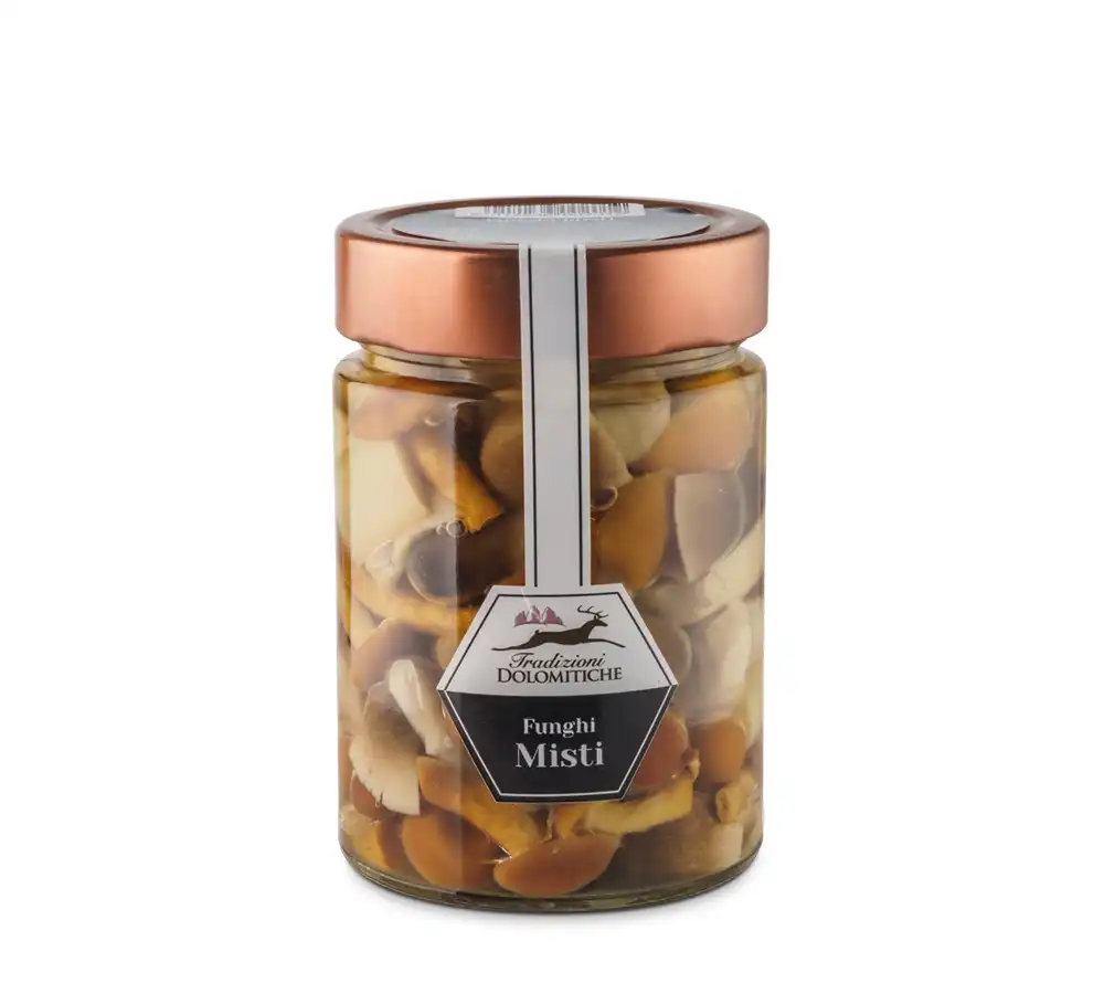 funghi-misti-in-olio-in-vaso-da-314ml-Tradizioni-Dolomitiche